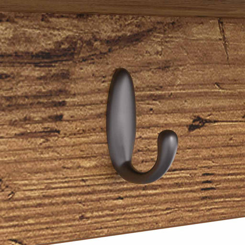 vidaXL Wall-Mounted Coat Rack Old wood 50 x 16 x 26 cm Engineered wood
