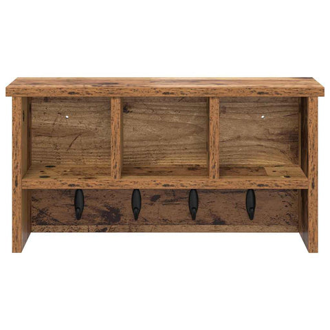 vidaXL Wall-Mounted Coat Rack Old wood 50 x 16 x 26 cm Engineered wood