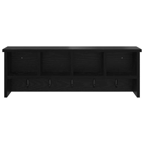vidaXL Wall-Mounted Coat Rack with Shelf Wall-mounted with Storage Black oak 75 x 16 x 26 cm