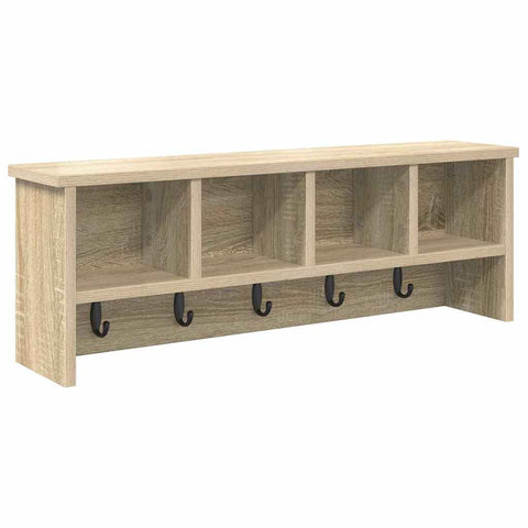 vidaXL Wall-Mounted Coat Rack with Shelf Wall-mounted with Storage Sonoma oak 75 x 16 x 26 cm