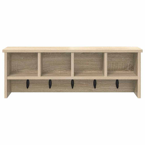 vidaXL Wall-Mounted Coat Rack with Shelf Wall-mounted with Storage Sonoma oak 75 x 16 x 26 cm