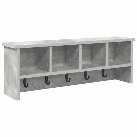 vidaXL Wall-Mounted Coat Rack with Shelf Concrete grey 75 x 16 x 26 cm