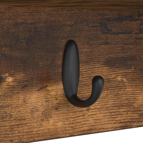 vidaXL Wall-Mounted Coat Rack with Shelf Wall-mounted with Storage Smoked oak 75 x 16 x 26 cm