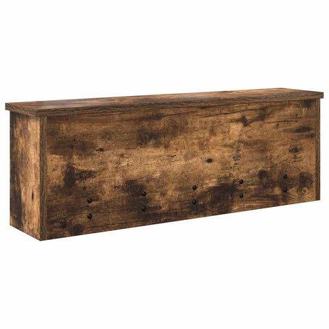 vidaXL Wall-Mounted Coat Rack with Shelf Wall-mounted with Storage Smoked oak 75 x 16 x 26 cm