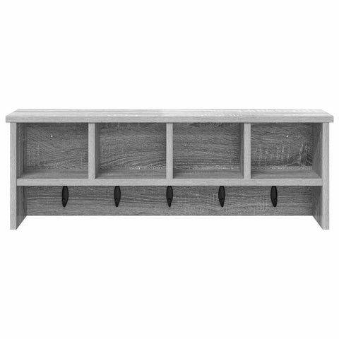 vidaXL Wall-Mounted Coat Rack with Shelf Wall-mounted with Storage Grey sonoma 75 x 16 x 26 cm