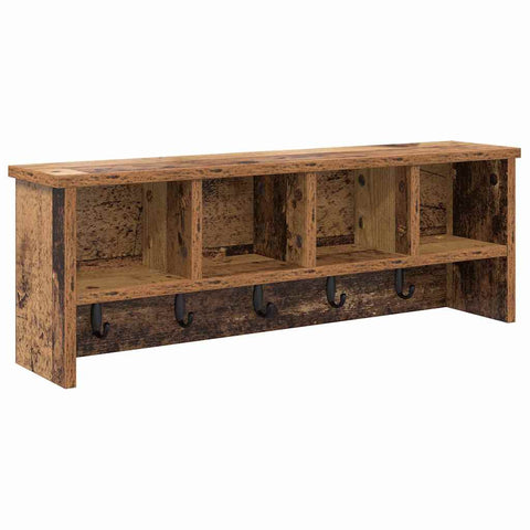 vidaXL Wall-Mounted Coat Rack Old wood 75 x 16 x 26 cm Engineered wood