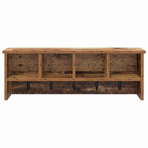 vidaXL Wall-Mounted Coat Rack Old wood 75 x 16 x 26 cm Engineered wood