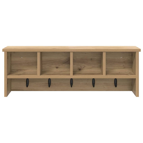 vidaXL Wall-Mounted Coat Rack with Shelf Wall-mounted with Storage Artisan oak 75 x 16 x 26 cm