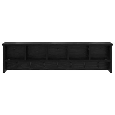 vidaXL Wall-Mounted Coat Rack with Shelf Wall-mounted with Storage Black oak 100 x 16 x 26 cm