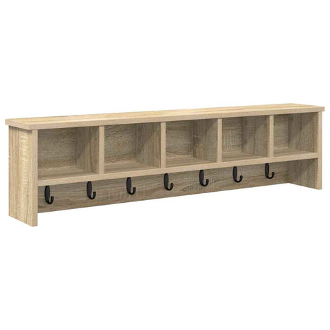 vidaXL Wall-Mounted Coat Rack with Shelf Wall-mounted with Storage Sonoma oak 100 x 16 x 26 cm