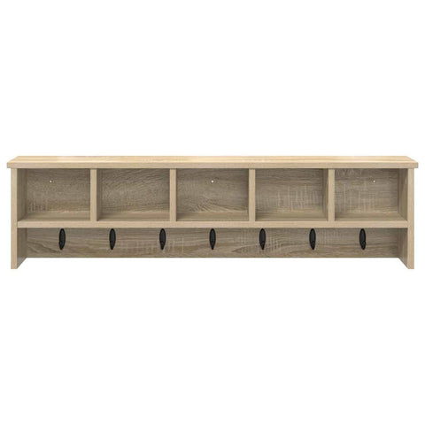 vidaXL Wall-Mounted Coat Rack with Shelf Wall-mounted with Storage Sonoma oak 100 x 16 x 26 cm