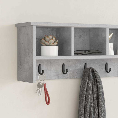 vidaXL Wall-Mounted Coat Rack Concrete grey 100 x 16 x 26 cm