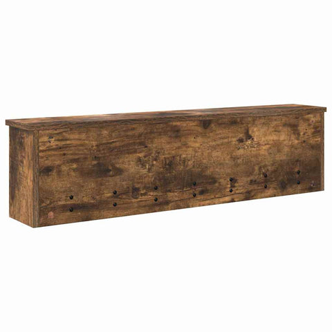 vidaXL Wall-Mounted Coat Rack with Shelf Wall-mounted with Storage Smoked oak 100 x 16 x 26 cm