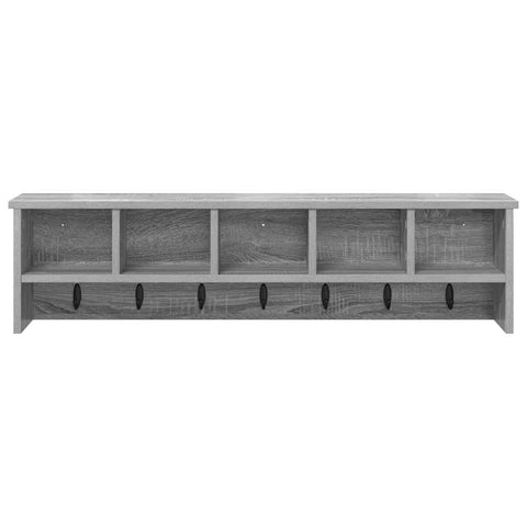 vidaXL Wall-Mounted Coat Rack with Shelf Grey sonoma 100 x 16 x 26 cm