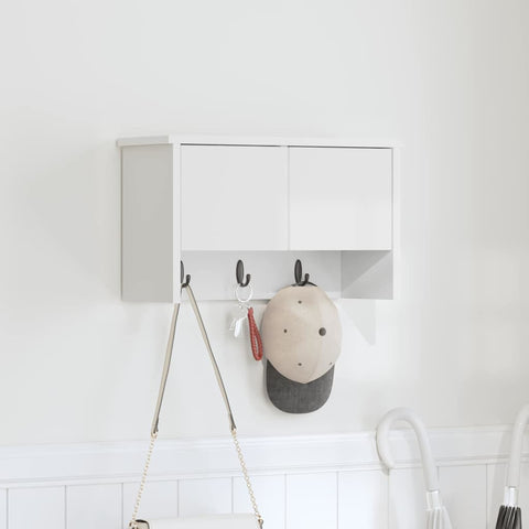 vidaXL Wall-Mounted Coat Rack White 50 x 20 x 30 cm Engineered wood