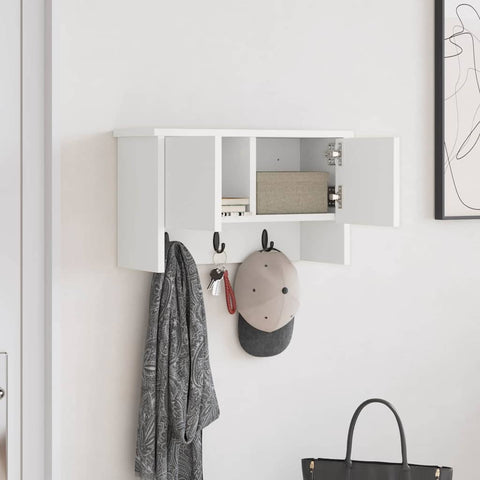 vidaXL Wall-Mounted Coat Rack White 50 x 20 x 30 cm Engineered wood
