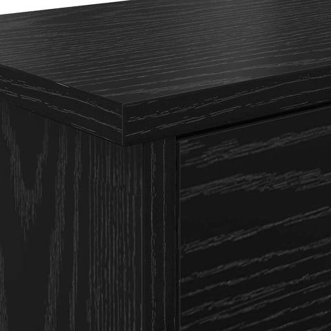 vidaXL Wall-Mounted Coat Rack with Shelf Wall-mounted with Storage with Door Black oak 50 x 20 x 30 cm