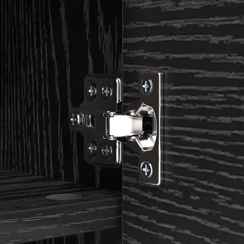 vidaXL Wall-Mounted Coat Rack with Shelf Wall-mounted with Storage with Door Black oak 50 x 20 x 30 cm