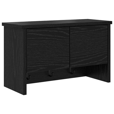 vidaXL Wall-Mounted Coat Rack with Shelf Wall-mounted with Storage with Door Black oak 50 x 20 x 30 cm