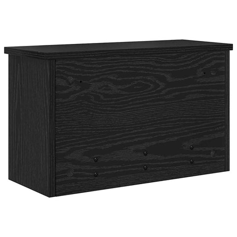 vidaXL Wall-Mounted Coat Rack with Shelf Wall-mounted with Storage with Door Black oak 50 x 20 x 30 cm
