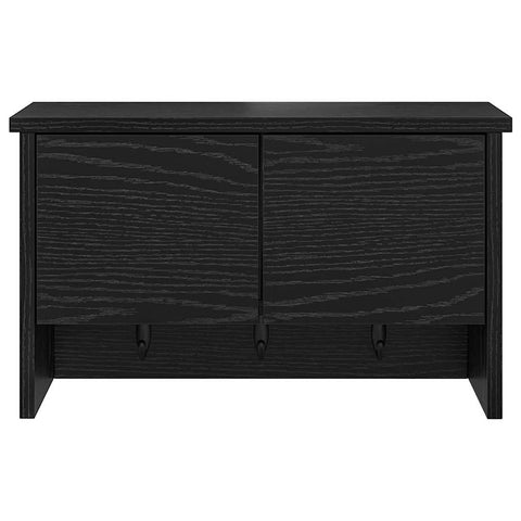 vidaXL Wall-Mounted Coat Rack with Shelf Wall-mounted with Storage with Door Black oak 50 x 20 x 30 cm