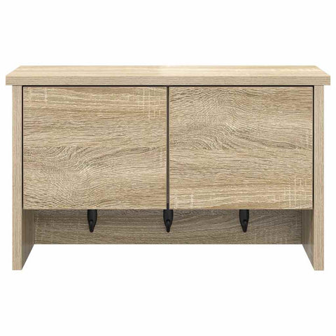 vidaXL Wall-Mounted Coat Rack with Shelf Wall-mounted with Storage with Door Sonoma oak 50 x 20 x 30 cm