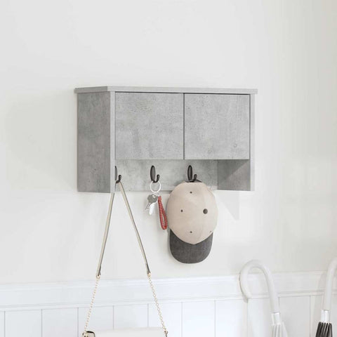 vidaXL Wall-Mounted Coat Rack with Shelf Concrete grey 50 x 20 x 30 cm