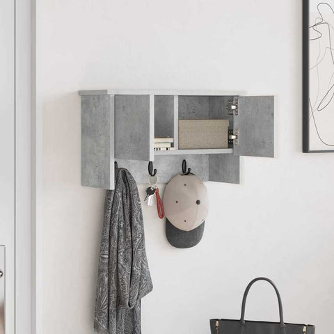 vidaXL Wall-Mounted Coat Rack with Shelf Concrete grey 50 x 20 x 30 cm