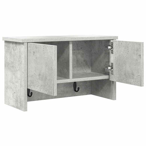 vidaXL Wall-Mounted Coat Rack with Shelf Concrete grey 50 x 20 x 30 cm