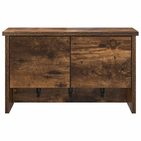 vidaXL Wall-Mounted Coat Rack with Shelf Wall-mounted with Storage with Door Smoked oak 50 x 20 x 30 cm