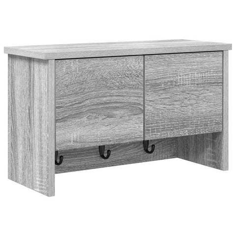 vidaXL Wall-Mounted Coat Rack with Shelf Wall-mounted with Storage with Door Grey sonoma 50 x 20 x 30 cm