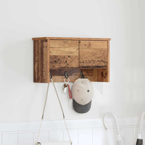 vidaXL Wall-Mounted Coat Rack Old wood 50 x 20 x 30 cm Engineered wood