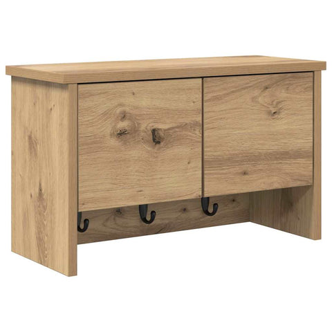 vidaXL Wall-Mounted Coat Rack with Shelf Wall-mounted with Storage with Door Artisan oak 50 x 20 x 30 cm