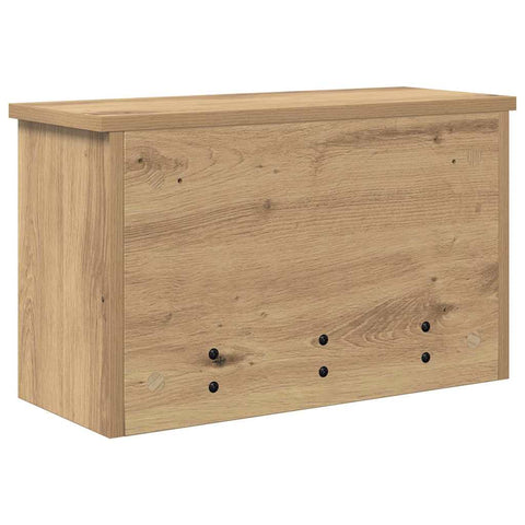 vidaXL Wall-Mounted Coat Rack with Shelf Wall-mounted with Storage with Door Artisan oak 50 x 20 x 30 cm