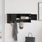 vidaXL Wall-Mounted Coat Rack with Shelf Wall-mounted with Storage with Door Black oak 80 x 20 x 30 cm