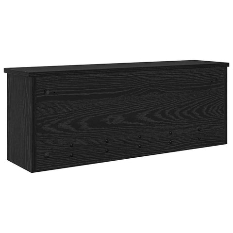 vidaXL Wall-Mounted Coat Rack with Shelf Wall-mounted with Storage with Door Black oak 80 x 20 x 30 cm