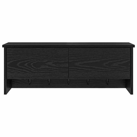 vidaXL Wall-Mounted Coat Rack with Shelf Wall-mounted with Storage with Door Black oak 80 x 20 x 30 cm