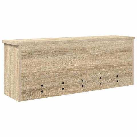 vidaXL Wall-Mounted Coat Rack with Shelf Wall-mounted with Storage with Door Sonoma oak 80 x 20 x 30 cm
