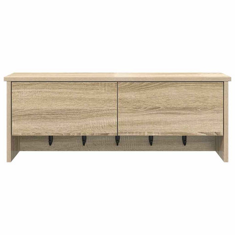 vidaXL Wall-Mounted Coat Rack with Shelf Wall-mounted with Storage with Door Sonoma oak 80 x 20 x 30 cm