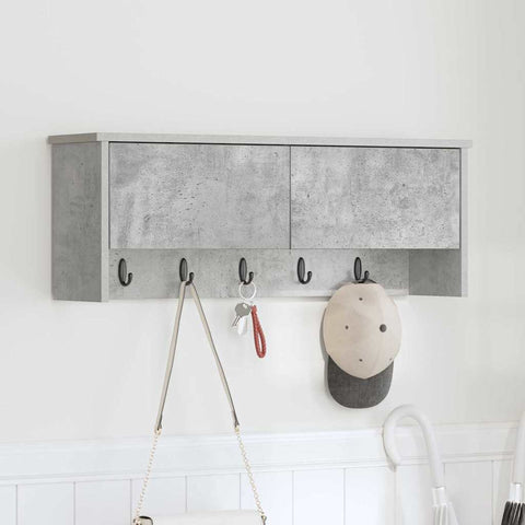 vidaXL Wall-Mounted Coat Rack with Shelf Concrete grey 80 x 20 x 30 cm