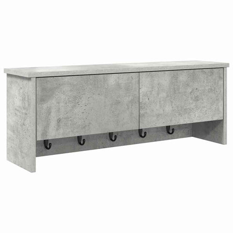 vidaXL Wall-Mounted Coat Rack with Shelf Concrete grey 80 x 20 x 30 cm
