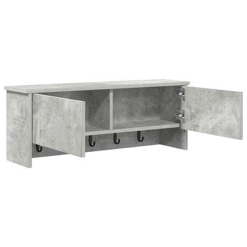 vidaXL Wall-Mounted Coat Rack with Shelf Concrete grey 80 x 20 x 30 cm