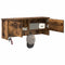 vidaXL Wall-Mounted Coat Rack with Shelf Wall-mounted with Storage with Door Smoked oak 80 x 20 x 30 cm