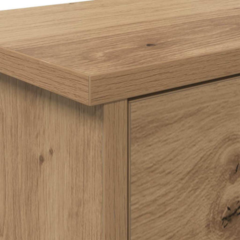 vidaXL Wall-Mounted Coat Rack with Shelf Wall-mounted with Storage with Door Artisan oak 80 x 20 x 30 cm