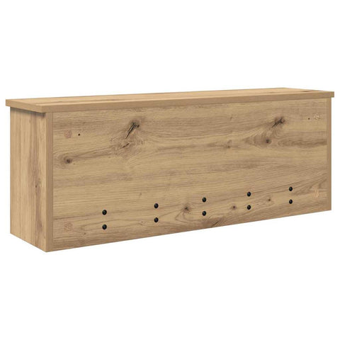 vidaXL Wall-Mounted Coat Rack with Shelf Wall-mounted with Storage with Door Artisan oak 80 x 20 x 30 cm