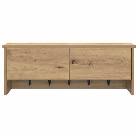 vidaXL Wall-Mounted Coat Rack with Shelf Wall-mounted with Storage with Door Artisan oak 80 x 20 x 30 cm
