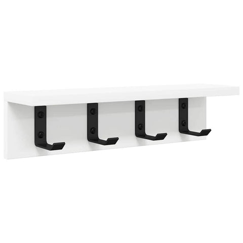 vidaXL Wall-Mounted Coat Rack with Shelf Wall-mounted White 40 x 10.5 x 10.5 cm