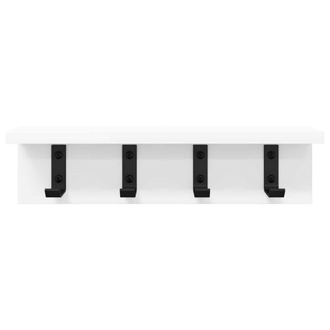 vidaXL Wall-Mounted Coat Rack with Shelf Wall-mounted White 40 x 10.5 x 10.5 cm