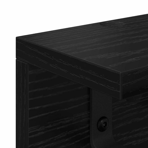 vidaXL Wall-Mounted Coat Rack with Shelf Black oak 40 x 10.5 x 10.5 cm