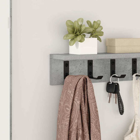 vidaXL Wall-Mounted Coat Rack Concrete grey 40 x 10.5 x 10.5 cm